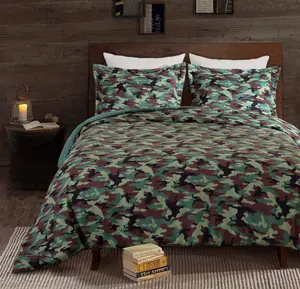 Chezmoi Collection Military Camouflage 2/3-Piece Microfiber Comforter Set Camouflage Printed Pattern for Stylish Bedding Machine Washable