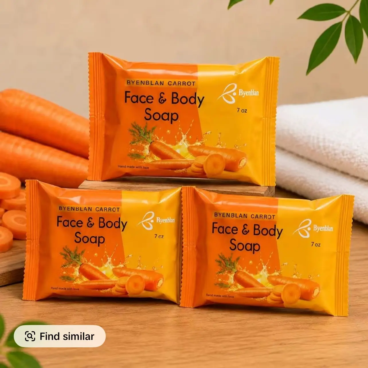 Byenblan Carrot Soap 3-Piece Set, 7 oz Cleansing Body Cleanser for Bath & Shower, Ideal for Body Care Routine (Beauty & Personal Care)