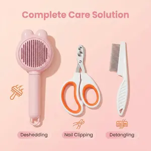 Stop the Shedding Madness! 3-in-1 Pet Grooming Kit for Cats & Dogs catcomb