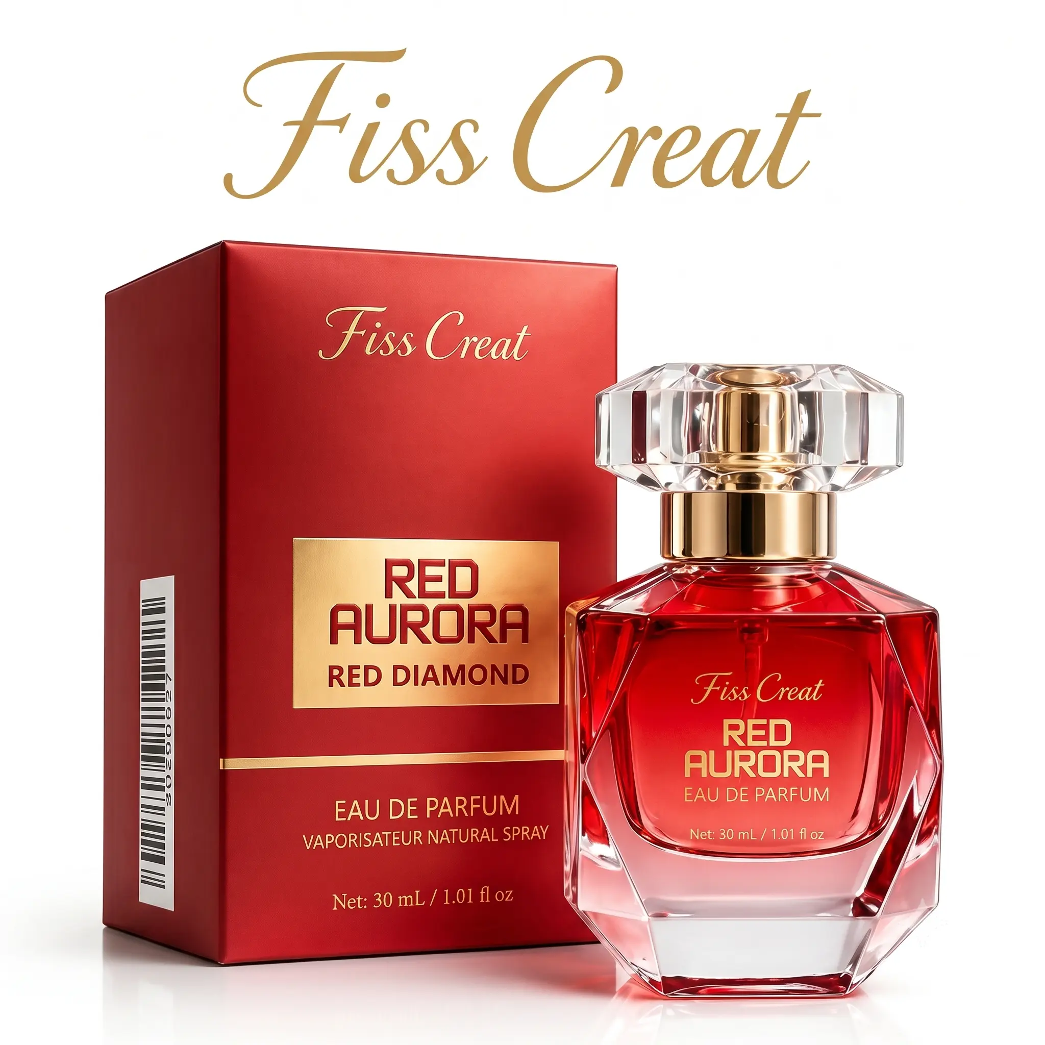 Fiss Creat Red Rurora | 30ml / 1.01 fl oz | Black Currant Freesia Osmanthus Hazelnut Cream | Women for Daily Office Date Night Wear Gift | Long Lasting Fruity Floral Scent Creamy Gourmand Green Fresh | Eau de Parfum (EDP) Elegant Everyday Perfume
