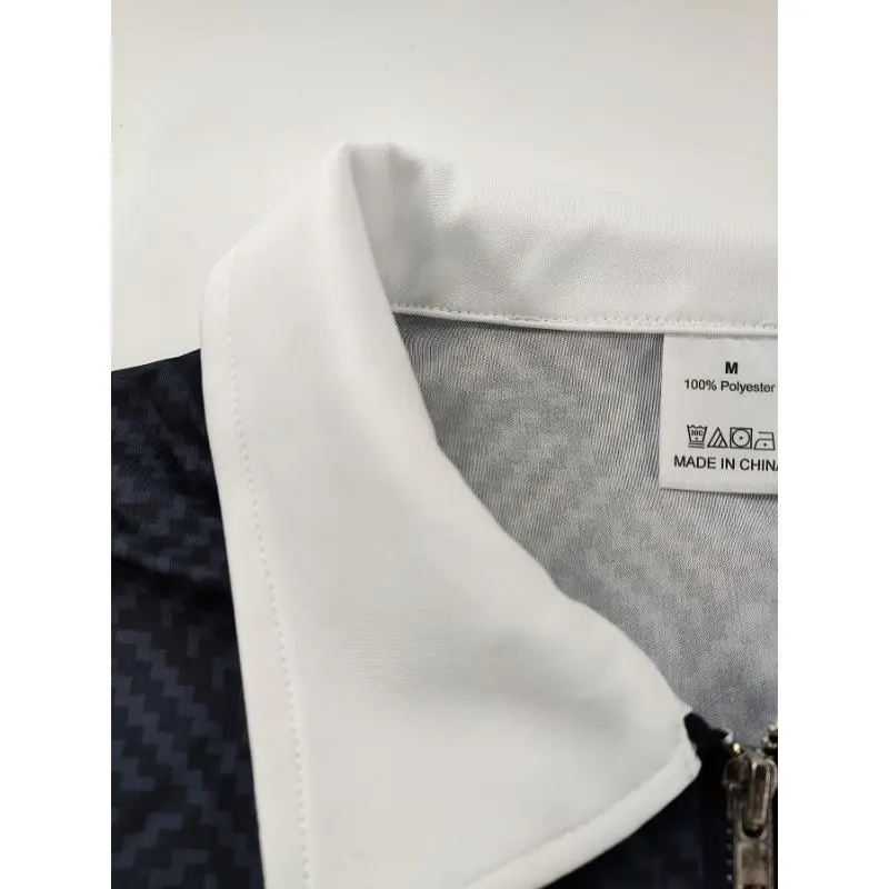 Men'sFashionLongSleeveQuarter-zipFabricMenswearPolyesterStretchGolfShirtWithColor-BlockDesign Men'sFashionLongSleeveQuarter-zipFabricMenswearPolyesterStretchGolfShirtWithColor-BlockDesign