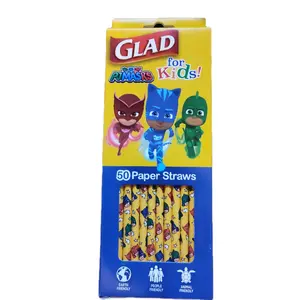 Disposable Paper Straws 50 ct for Kids Earth Friendly People Friendly Animal Friendly