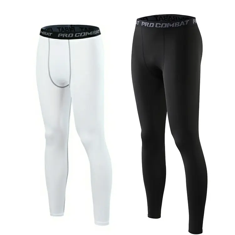 Sports leggings men's high-elastic quick-drying pants running leggings compression training basketball football nine-point leggings Waisted Soft Workout