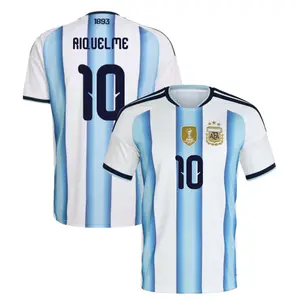 Argentina Home Shirt 2026 - Riquelme #10, Argentina White And Blue Riquelme Home Short Sleeve Soccer Shirt