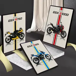 Cool SUZUKIS Motorcycle GSX 1000 750 250 Painting Calligraphy Gift with prints Home bedroom living room decoration promotion and display suitable for bedroom bar parlor home decor gift fade-Resistant, Non-sticky, vibrant Wall print poster