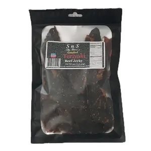 The Boss's Fresh Beef Jerky Teriyaki Blend 4oz - Sesame Teriyaki Marinated Wagyu Style Candied Beef Snack Meat Flavor - Dried