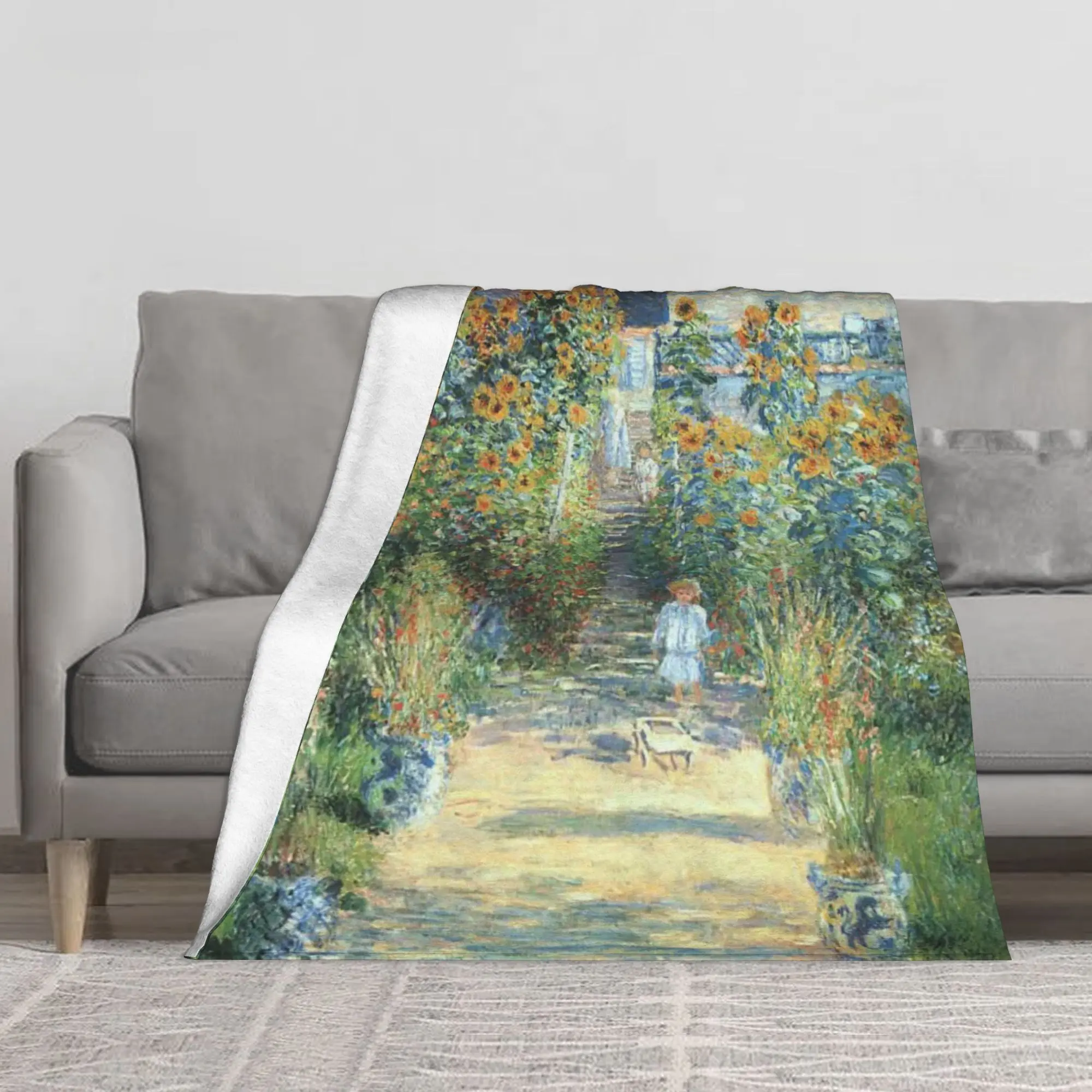Renoir Impressionist Art Oil Painting Print Flannel Fleece Blanket - Bohemian Chic Luxury Throw for Sofa, Bedroom, Office & Home Decor | Lightweight Cozy AC Cover & Ins Nap Blanket 2JTFU7P