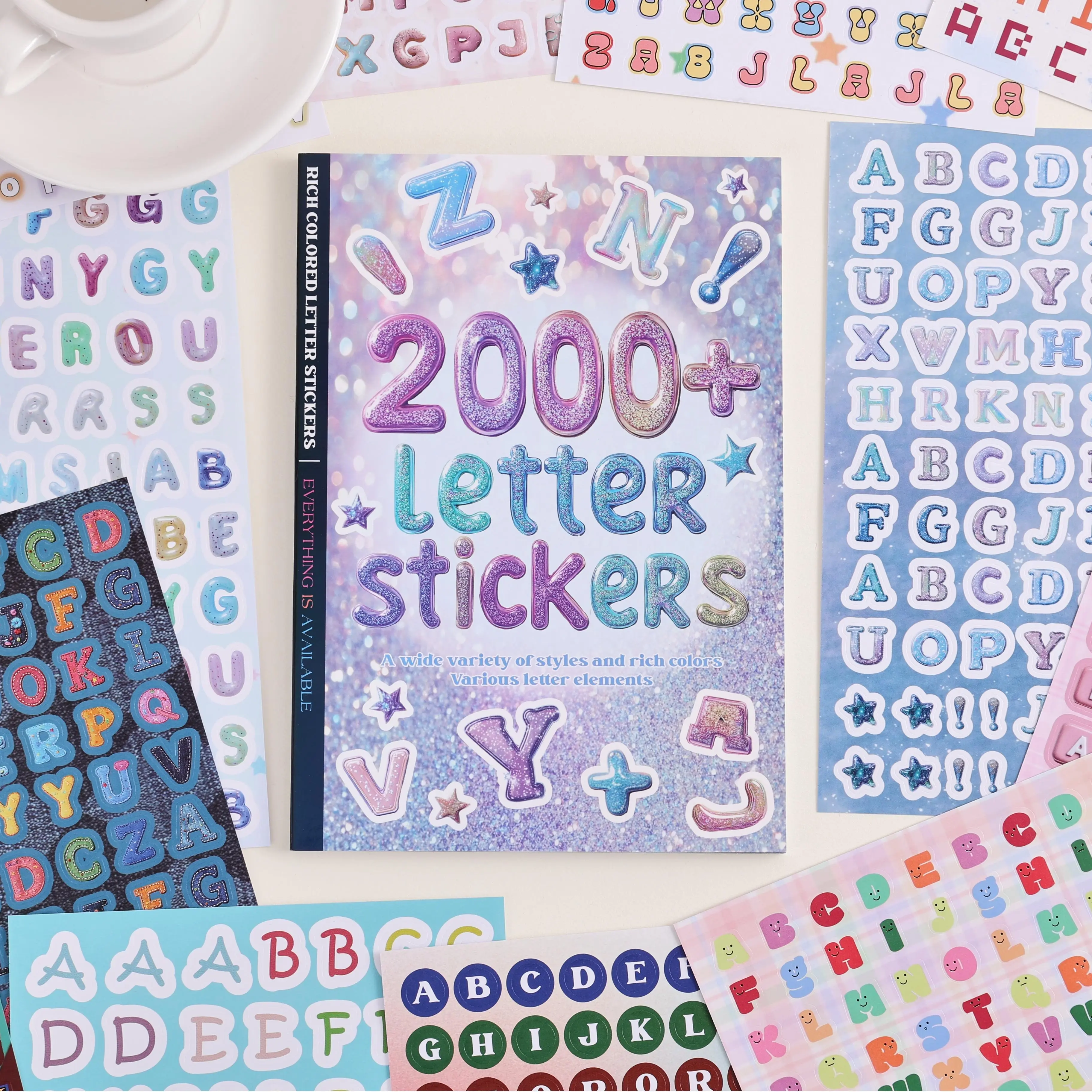 2000+ Pcs Vibrant Alphabet Craft Stickers, Aesthetic Decorative Diary Sticker Pack, Scrapbook Materials for DIY Projects, Ideal Gift for Women