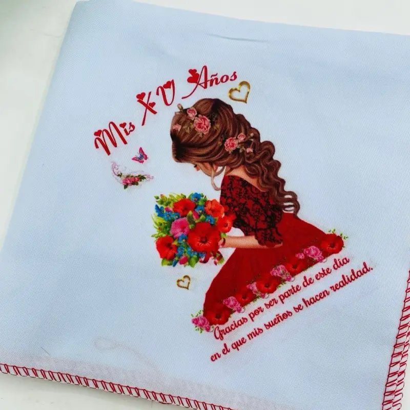 12pcs Quinceañera napkins, party favors 12x12”