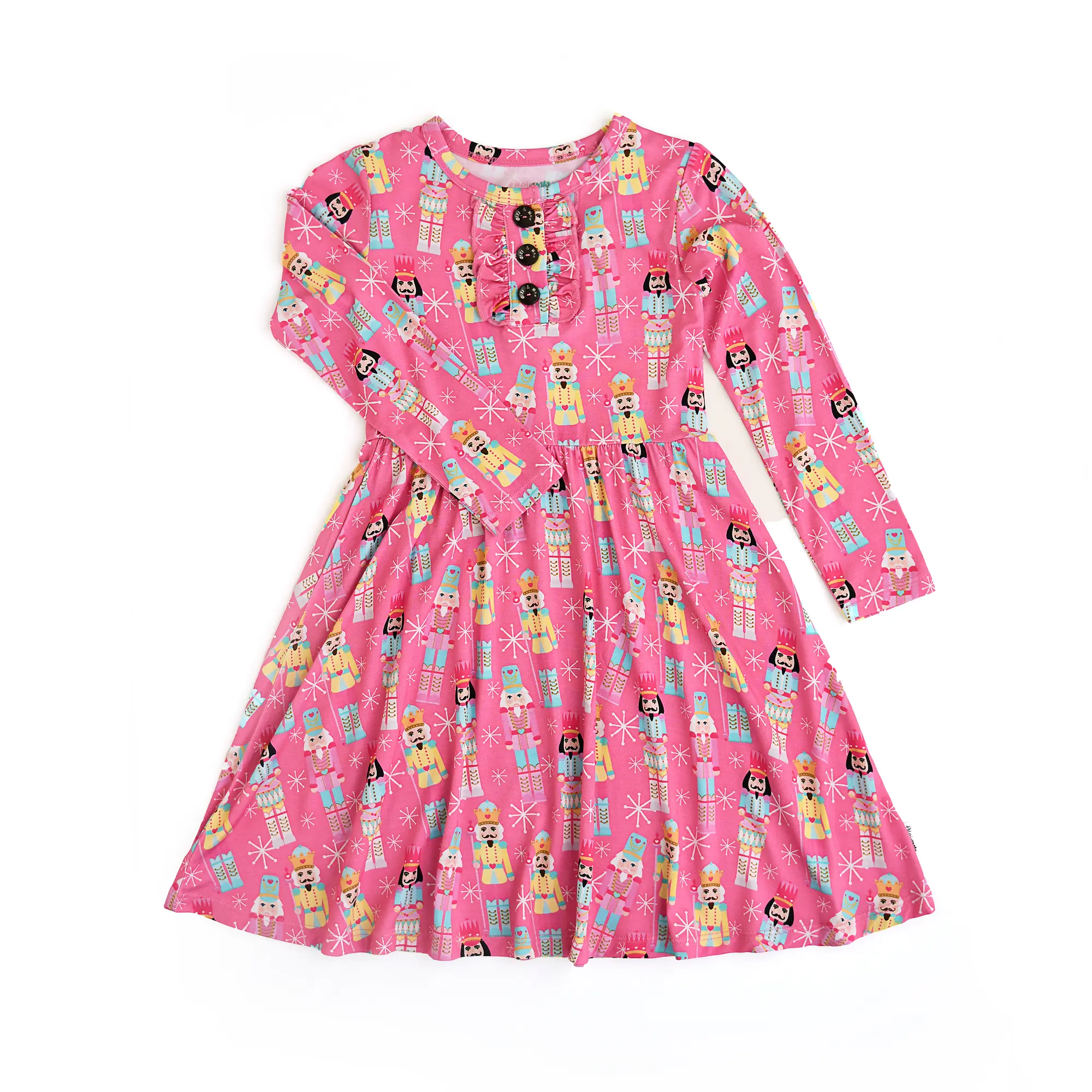 Nadia Nutcrackers TUTU DRESS - Soft Bamboo Viscose Fabric with Stretchy Spandex for Comfortable Wear - Sizes 24m2t to 12W - Adorable Christmas Design