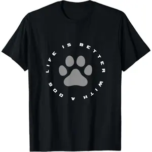 Cute Dog Paw Print T Shirt for Women Men Casual Summer Short Sleeve Tee Comfortable  Dog Lover Gift Top