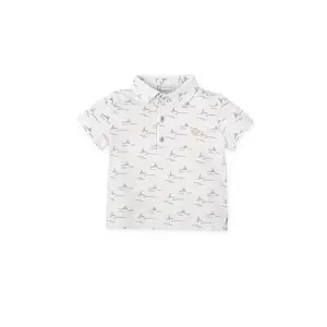 POLO NECK SAND | Baby Boy Polo Shirt – Nautical Print | Cotton-Elastane Blend | 2605S25