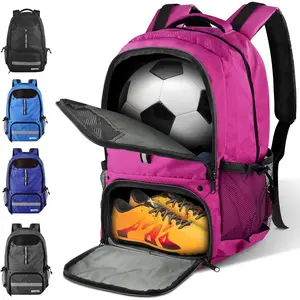 BROTOU Soccer Backpack Sports Bag with Ball Holder and Shoe Compartment for Football Basketball Volleyball Rugby