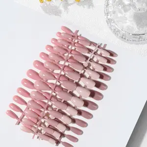 96pcs Glossy Almond Nail Tips Set, & Light Acrylic Nails, Medium Length, DIY Manicure Kit for Women & Girls, Almond Fake Nails