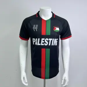Palestine National Colors 2024 Jersey - Black & White Football Shirt - Fan Edition Soccer Top - Lightweight Breathable Fabric
