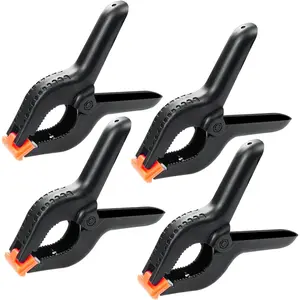 4 Pcs 4 Inch Plastic Heavy Duty Spring Clamps Mini Clips for Crafts Woodworking Backdrop Clamps for Photography Backdrop Stand Home