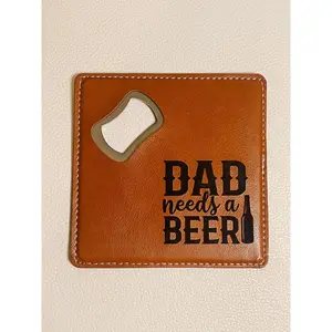 Leather Bottle Opener Coaster