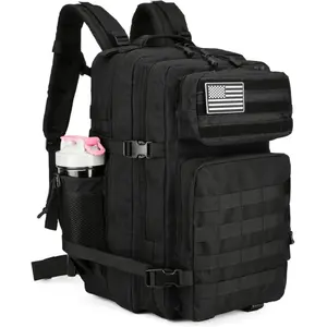 45L Classic Tactical Backpack - Solid Color Molle Assault Pack for Gym & Travel