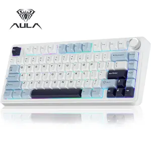 AULA F75 75% Wireless Mechanical Keyboard,Gasket Hot Swappable Custom Keyboard,Pre-lubed Reaper Switches RGB Backlit Gaming Keyboard,2.4GHz/Type-C/BT5.0 Mechanical Keyboard
