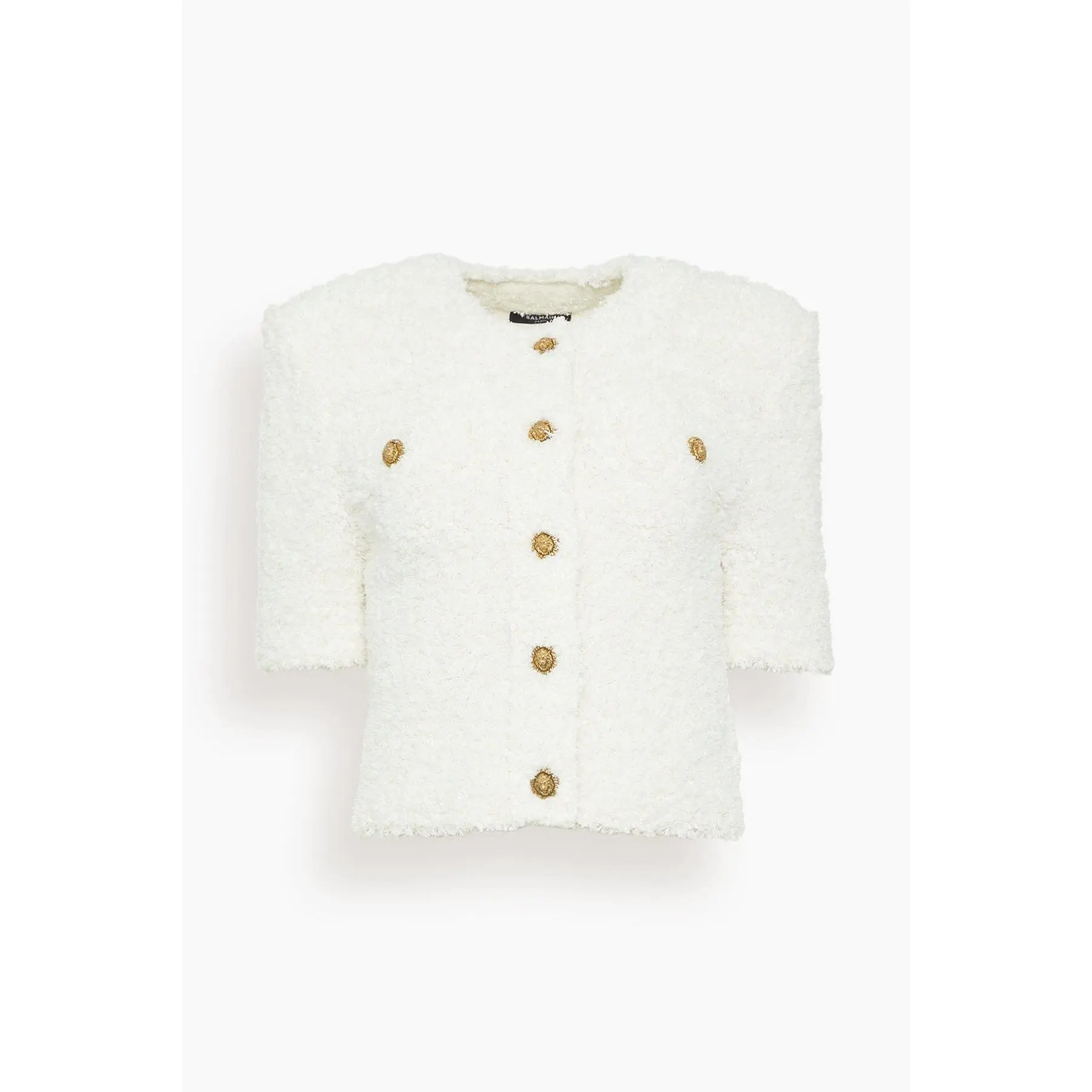 Light Knit Tweed Cardigan in White