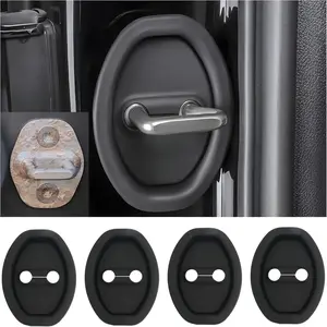 4PCS Upgraded Door Latch Lock Cover,Silicone Door Latch Guard Car Decorations&Protects Door Latches,Universal Self-Adhesive Door Lock Latch Protector Car Accessories for Most Vehicles