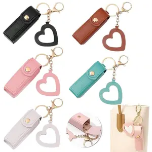 Mini Keychain Pouch with Mirror, Portable Coin Wallet Keychain for Storage, PU Leather Lip Balm Bag, Stylish Storage Key Holder for Gifts & Decoration, Cute Soft Keychains