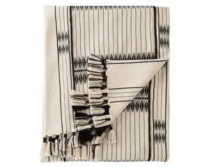Nagaland Throw NGD04 Cream/Black Throw Blanket