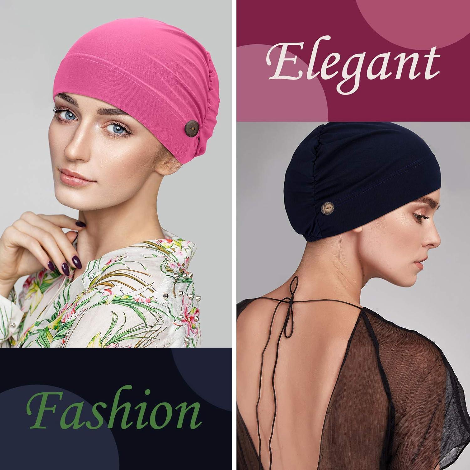 10 PCS Soft Stretchable Bouffant Caps Suitable for-Unisex Gourd-Shaped Turban Hats with Ear Loop Button Closure, Comfortable Wearable Headwear, Multicolor Options