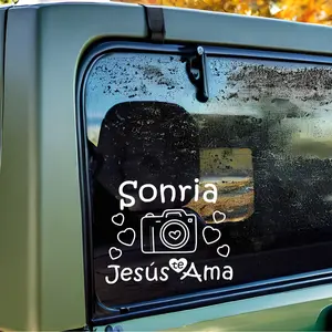 Sonria Jesus te Ama ,Christian Car Decal | Inspirational Vinyl Sticker | Faith-Based Car Accessory – Ships from Miami, FL