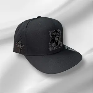 Dios Por Delante Red Under Visor Black SnapBack Hat Comfortable Polyester Material with Jesus Graphic