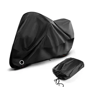 Motorcycle Cover Black with Buckle Anti-theft Lock Hole & Outdoor Storage Bag 4-Season All-Day Thickened Protection for Bicycles & Motorcycles Full Sunshade Cover for Davidson HONDA SUZUKI Kawasaki Yamaha - Motorbike Protective Gear