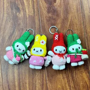 Loppy Puff - Handmade Bunny Miffy Crochet Keychain – Cute Amigurumi Bag Charm – Soft Plush Key Ring – Kawaii Bunny Gift For Her – Backpack Accessory