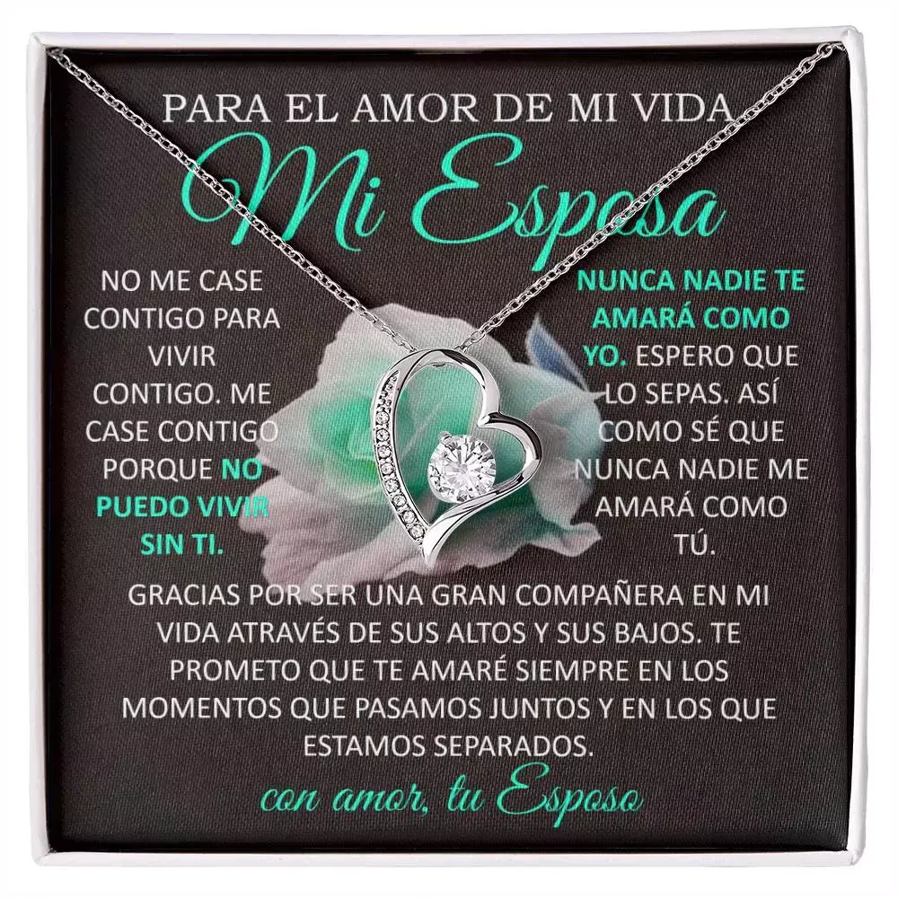 Collar Amor De Mi Vida,Para Amor De Mi Vida, Regalo De Cumpleaños Y San Valentín, Women Valentine Jewelry, Anniversary Necklace for Her, Wife Present Idea, Collar Regalo Para Mi Esposa Mujer