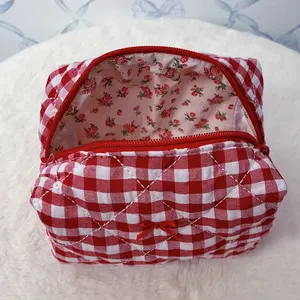 Gossip x HoneyGurl Gingham Quilted Makeup Bag