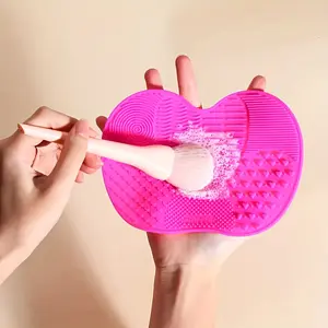 Silicone Apple Washing Pads with Suction Cups Silicone Washing Pads, Beauty Tools Washing Pads Makeup Brushes Cleaning Pads