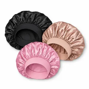 Women Silk Satin Bonnet Set Hair Wrap for Sleeping Soft Elastic Band Lightweight Night Cap for Natural Curly Hair Protection