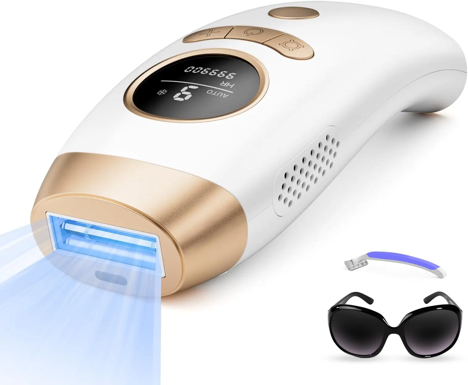 Women's At-Home Painless Easy IPL Hair Remover Machine, 999900 Flashes, 9 Energy Levels, 2 Modes (Manual/Auto), Corded Plastic, Facial Hair Removal, Skin Smoothing for Arms