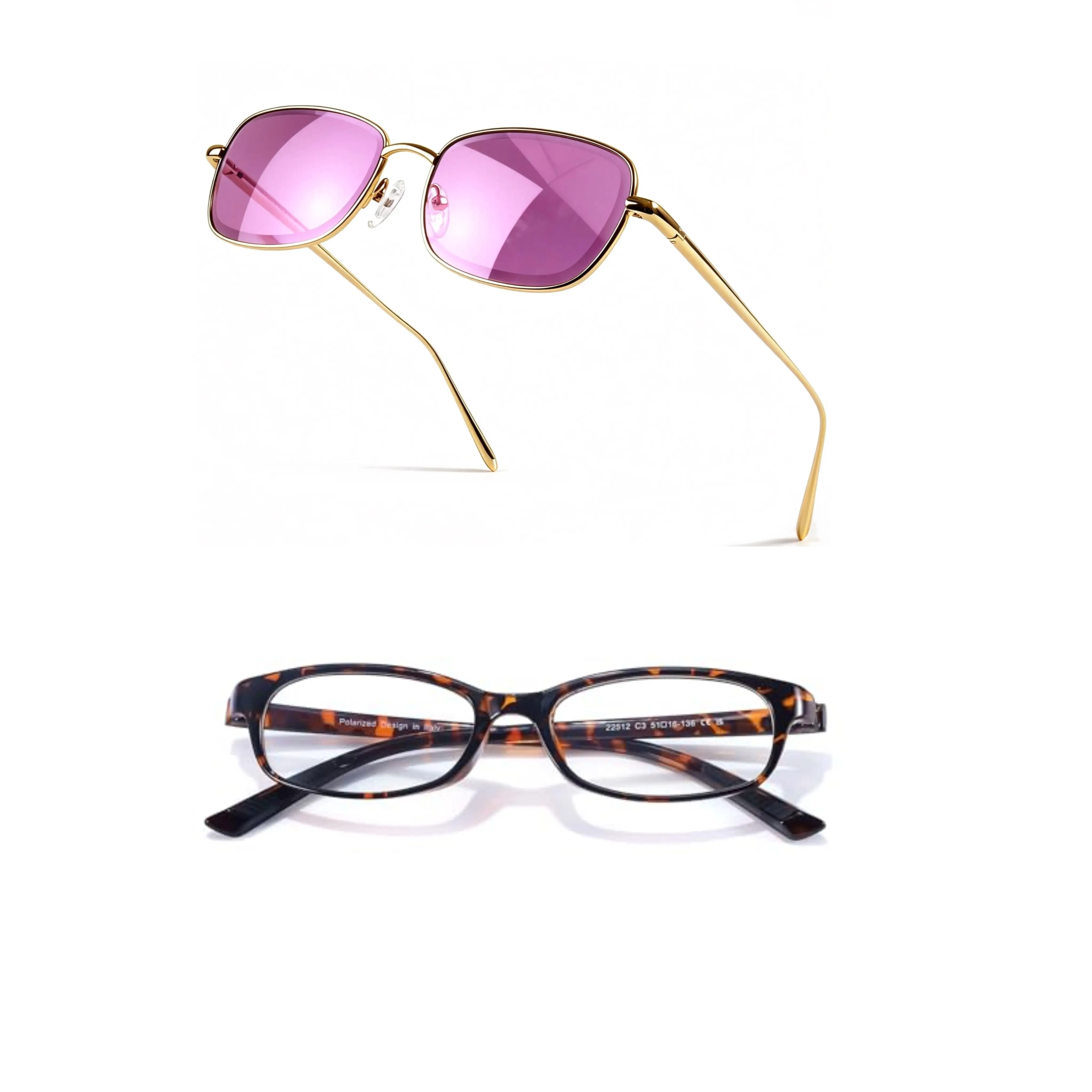 Chic Rectangle Non-Polarized Sunglasses for Women, Metal Frame Eyewear with UV400 Shield