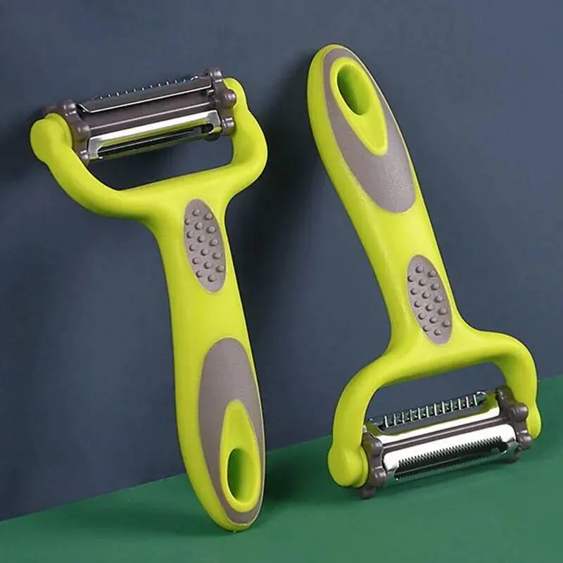 3-In-1 Multifunction Rotary Peeler - Fruit & Vegetable Tool, Cabbage Grater, Carrot Slicer, Potato Slicer, Julienne Tool for Indoor Recreation Kitchen Use, Three-In-One