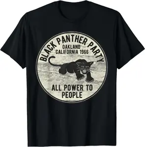 Funny Graphic T-Shirt - Vintage Oakland California 1966 Black Panther Party T-Shirt - 100% Cotton Men & Women Relaxed Fit T-shirt
