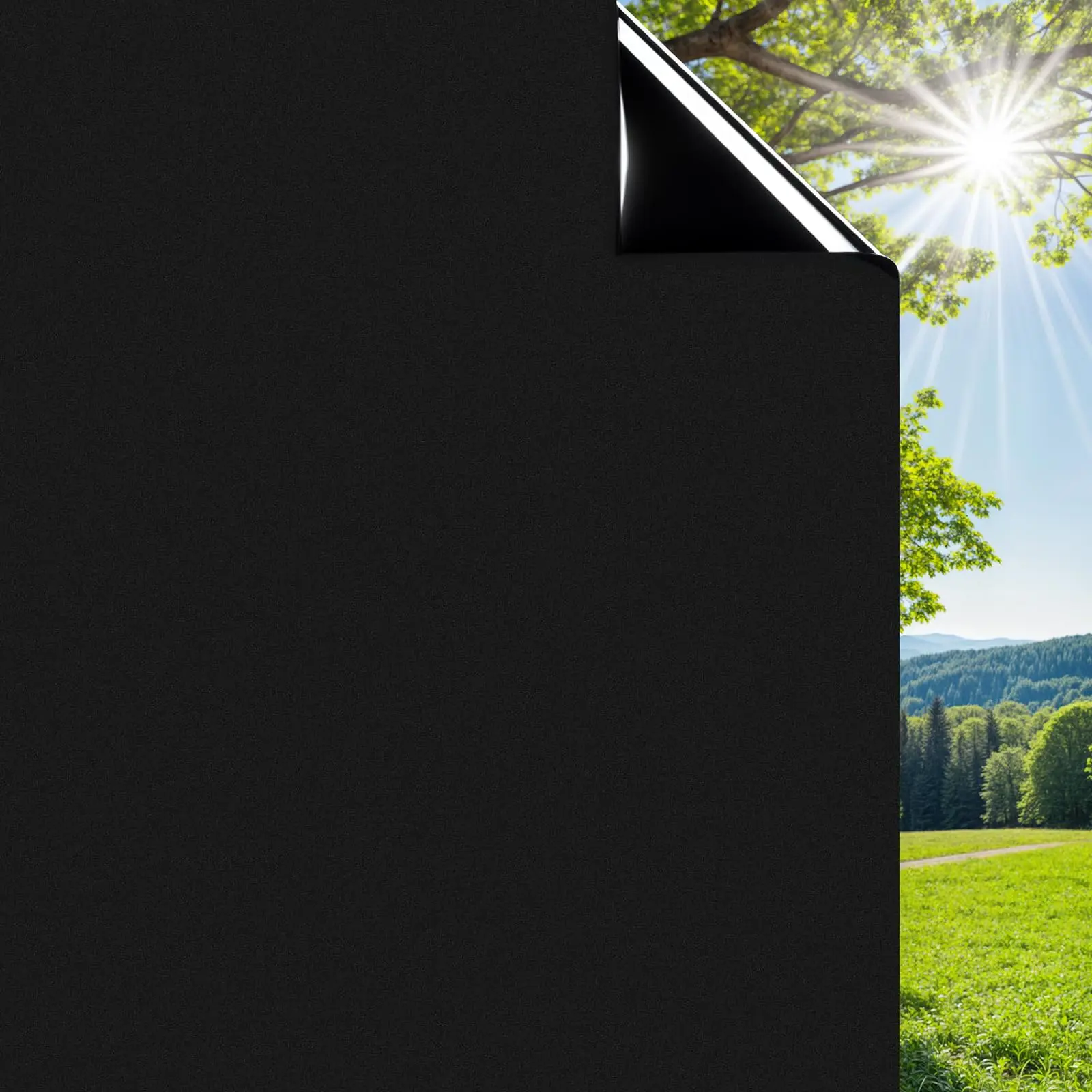 Blackout Window Film  Black Out Windows Static Cling Non-adhesive Total For Bedroom Game Room 17.4 X 78.7 Inch