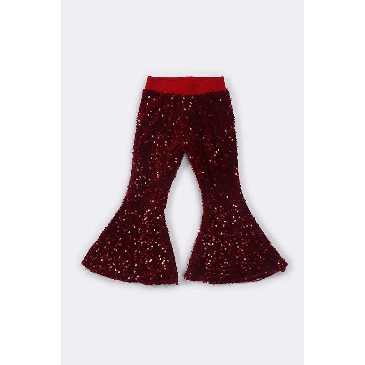 Burgundy sequin bell pants