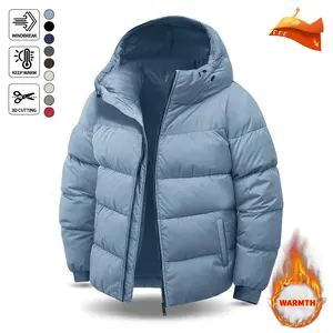 Men's casual down jacket with adjustable hood, warm and windproof, providing warmth during winter, stylish and practical coat suitable for cold weather, perfect for outdoor activities, ideal for autumn and winter wear. Menswear Tops Outfits Hoodie