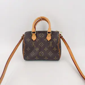 Pre-owned Louis Vuitton leather Crossbody Bags Monogram Nano Speedy
