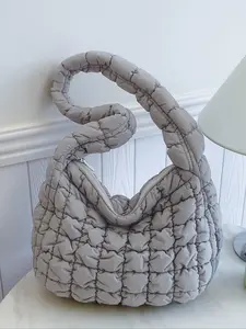 Women's Solid Color Quilted Shoulder Bag, Fashionable Large Capacity Crossbody Bag Cross Body Bags for Work & Daily Used, Casual Trendy Versatile High-quality Daily Commuting Bag