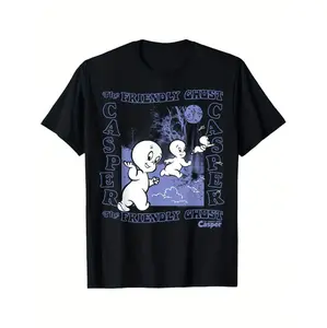 Golf Gift T-Shirt For Men And Women Men'S Plus Size Casper The Friendly Ghost Graphic T-Shirt In Soft Cotton With Nighttime Design For Casual Comfort