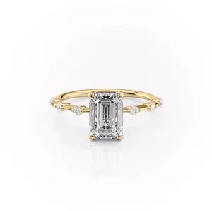 Lab-grown diamond 11044, 2 ct;  D;  VS1; emerald cut lab-grown diamond ring; IGI; light luxury, premium feel; versatile for everyday wear; engagement/proposal diamond ring; S925