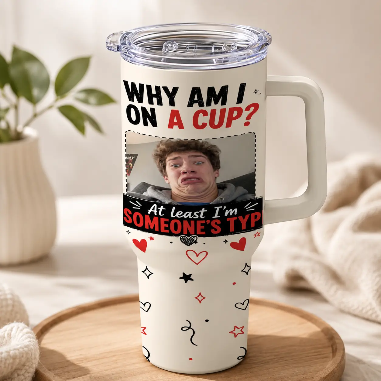 Custom Photo Tumbler Cup Funny Personalized Gift for Best Friend Boyfriend Birthday Valentine's Day Gag Gift 30oz