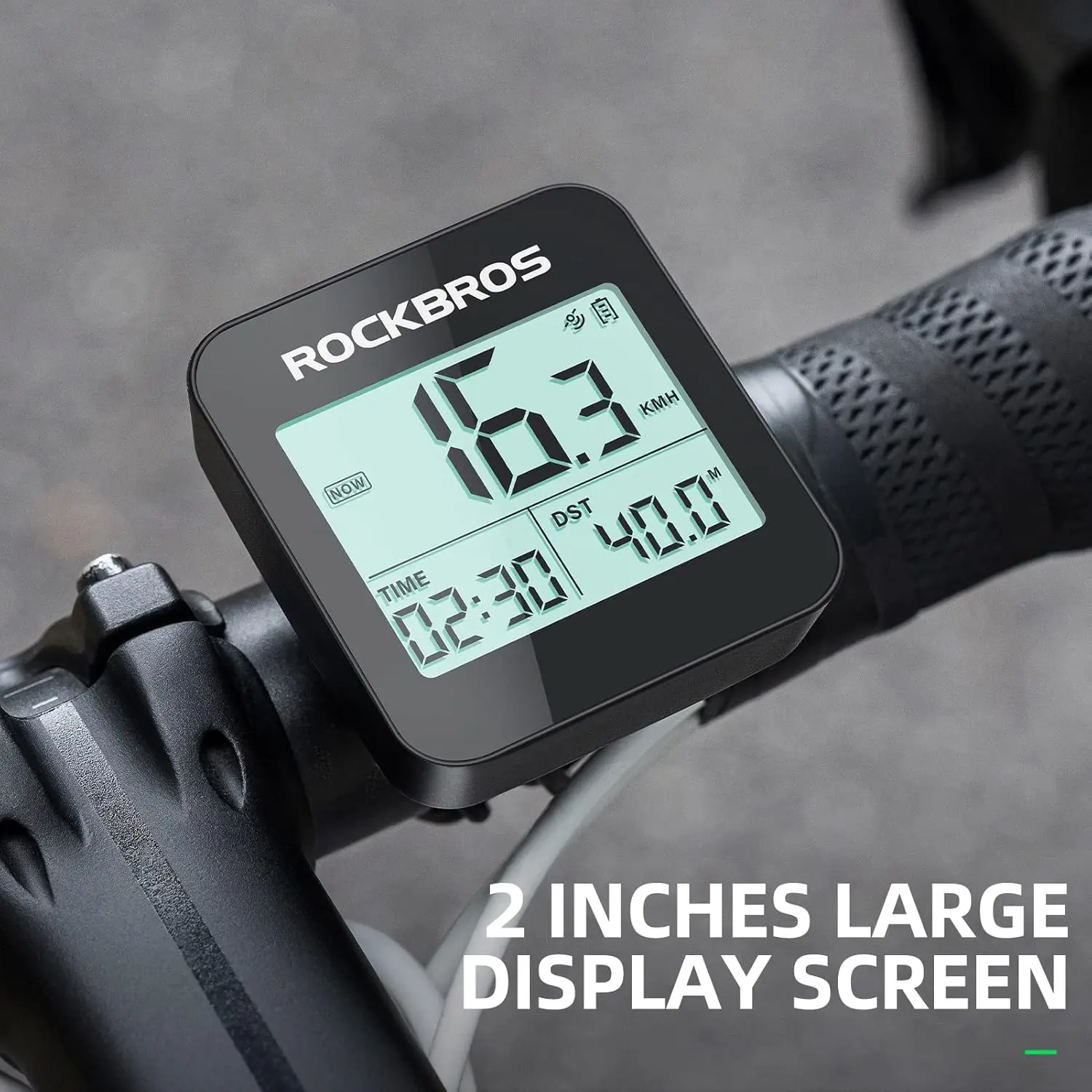 ROCKBROS GPS Bike Computer Bicycle Bike Accessory - Accurate Wireless Speedometer, 2-Inch Backlit Display, IPX6 Waterproof, 600mAh Battery for Cycling