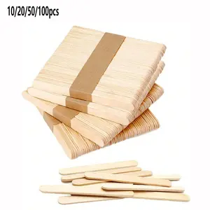 10/20/50/100pcs Natural Wood Craft Sticks, Ice Cream Sticks, Cake Tools, DIY Wooden Snack Sticks, Handmade Crafts, Home Art Projects, Arts Supplies